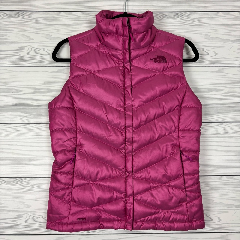 The North Face 550 Down Aconcagua Metallic Pink Vest Size Small